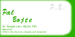 pal bojte business card